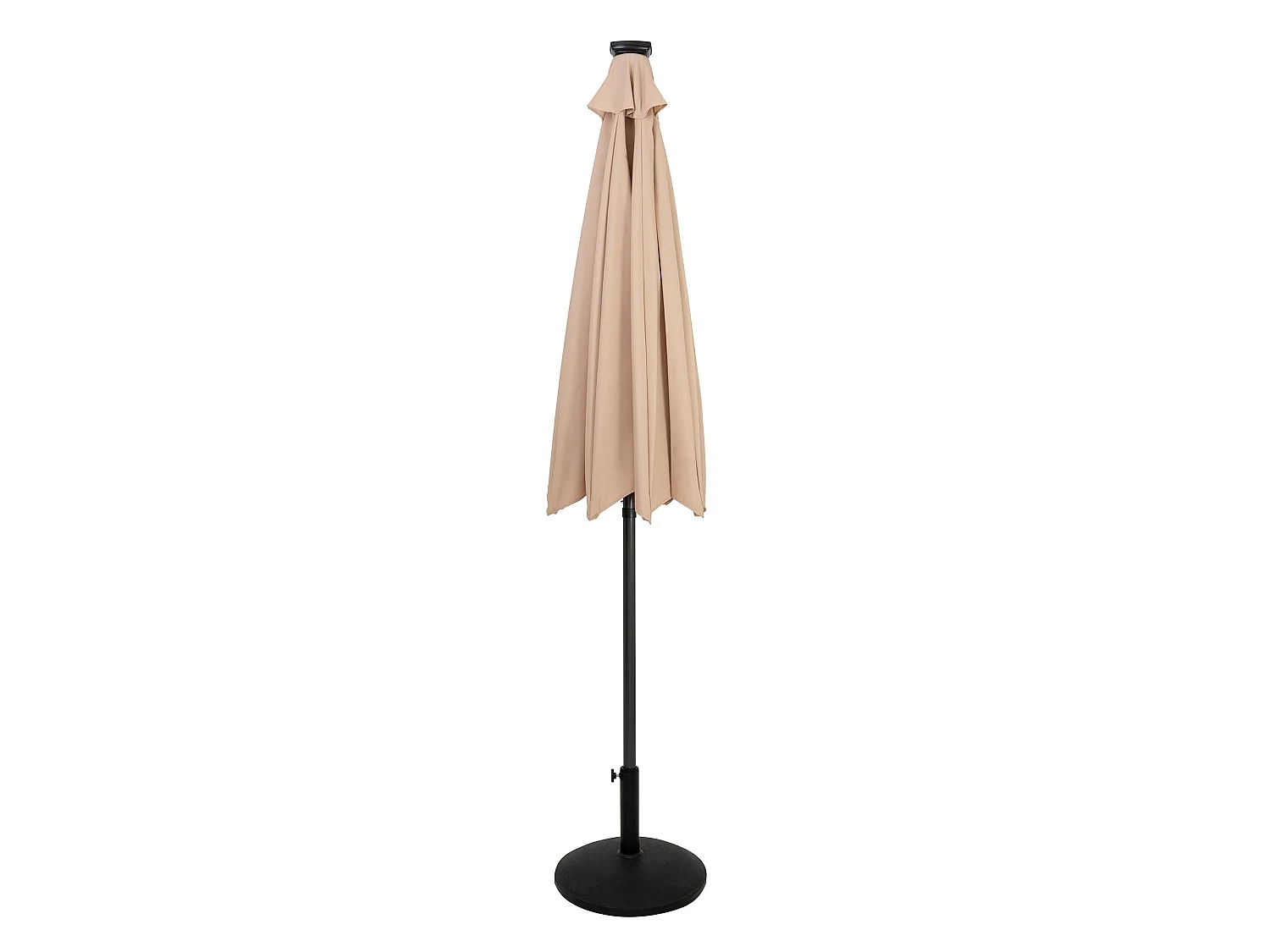 Parasol Inclinable à LED Solaire 2,7 m Beige & Socle en Béton Jardin Terrasse