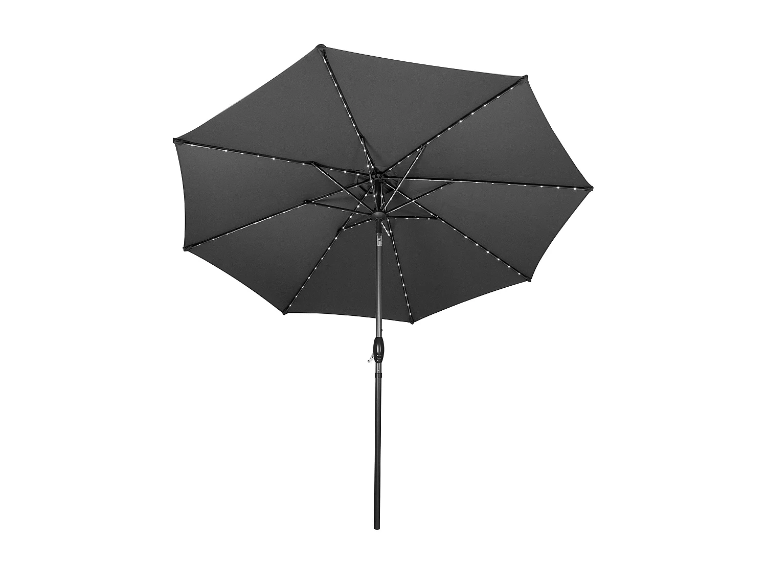 Parasol Inclinable à LED Solaire 2,7 m Gris Jardin Terrasse Auvent Ombre