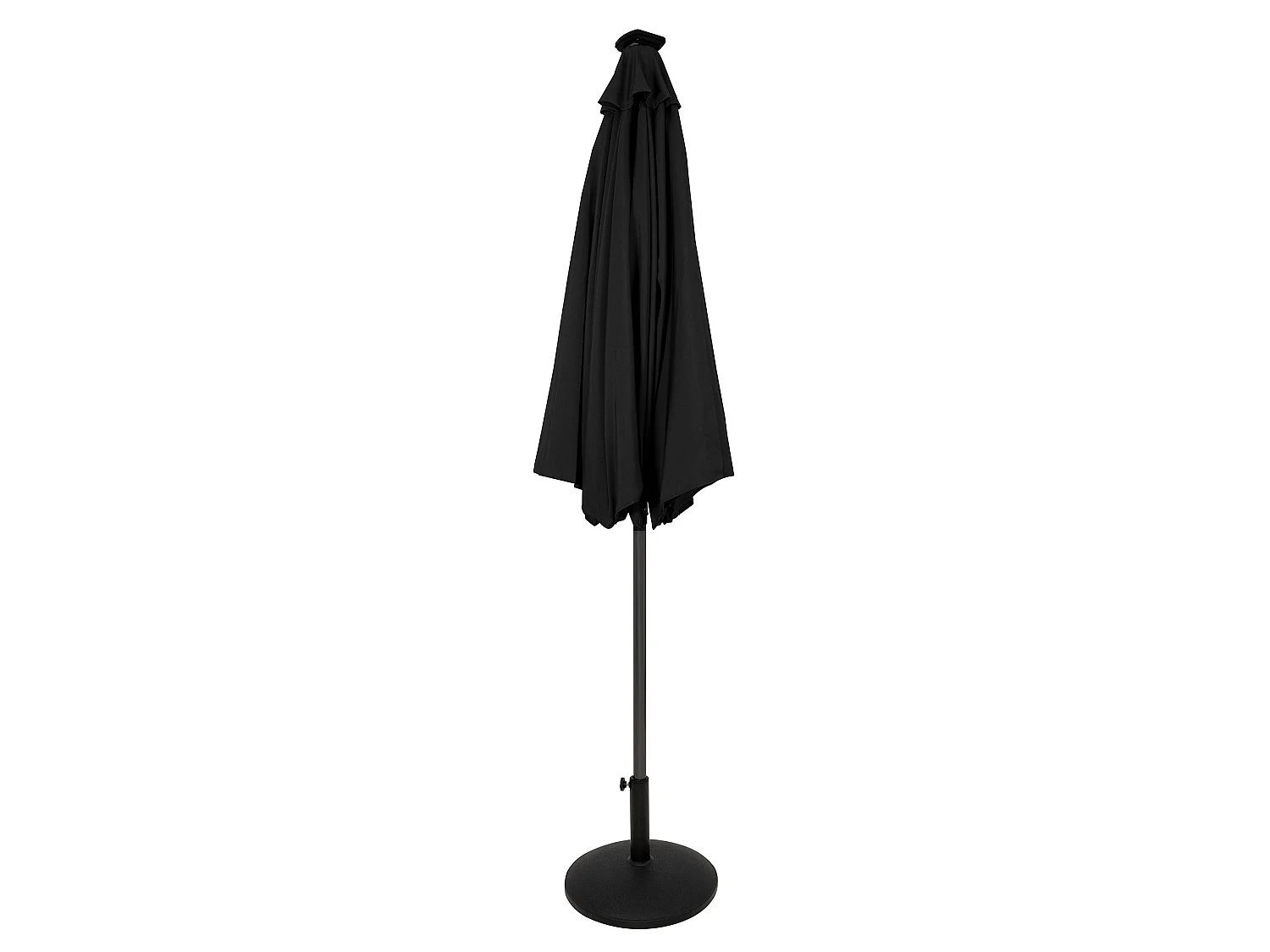 Parasol Inclinable à LED Solaire 2,7 m Noir & Socle en Béton Jardin Terrasse