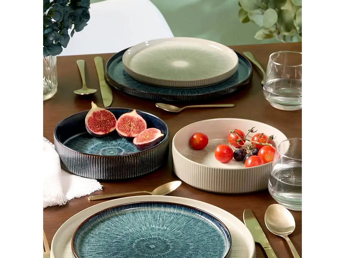 Lot de 6 Assiettes Creuses "Eva" 18cm Vert