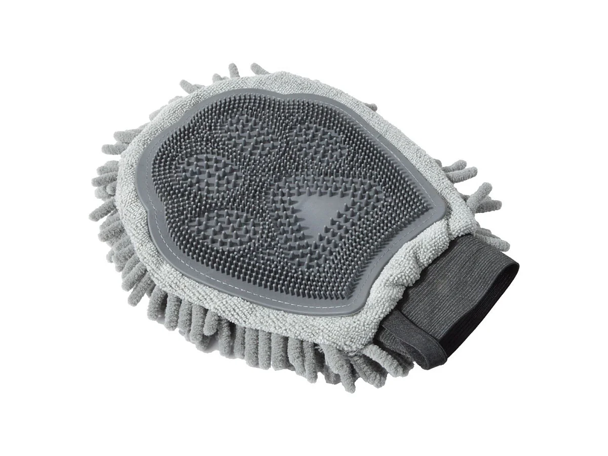 Gant de Toilettage en Microfibre "2 en 1" 25cm Gris