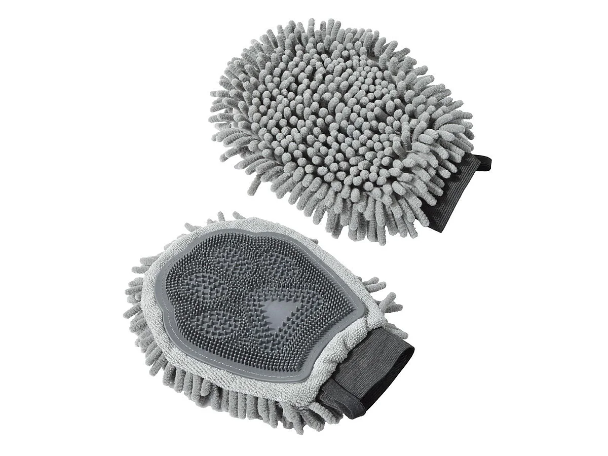 Gant de Toilettage en Microfibre "2 en 1" 25cm Gris