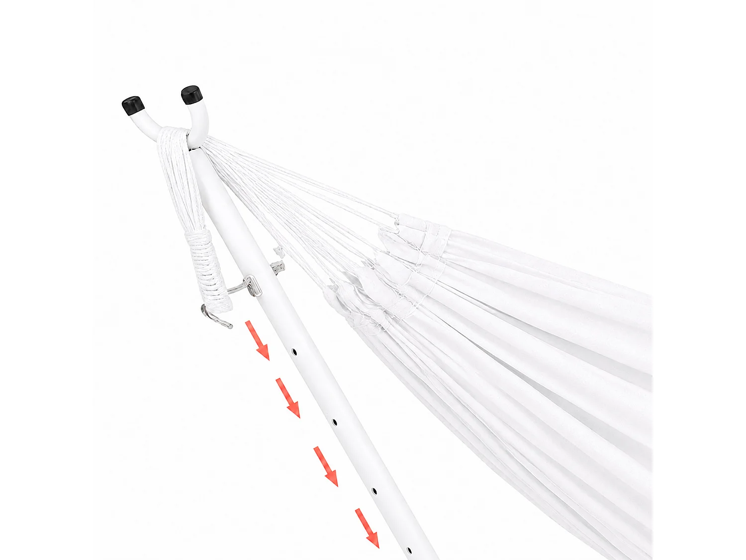 Amaca Per Esterno Con Supporto In Acciaio Portata 200 Kg Altezza Regolabile Telo In Cotone Resistente Amaca Brasiliana Da Giardino Con Borsa Bianco