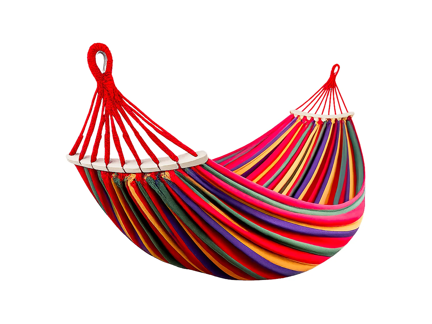 Amaca In Tessuto Con Borsa Da Trasporto E Terminali In Legno Struttura Resistente Per Giardino Campeggio Spiaggia Relax Montaggio Rapido 275 X 155 Cm Rosso