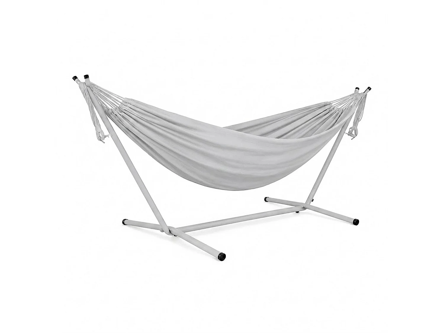 Amaca Da Giardino Con Supporto In Acciaio Portata 200 Kg Altezza Regolabile Telo Cotone Resistente Amaca Brasiliana Esterno Con Borsa 265 x 110 x 100 Cm Grigio