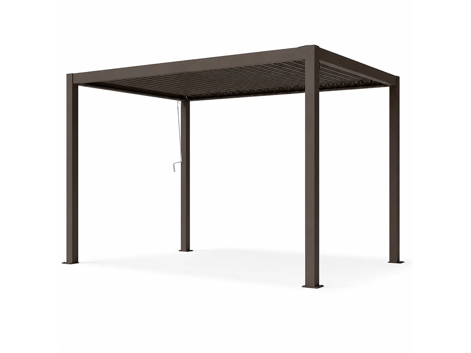 Pergola Bioclimatica 3x4 Metri Gazebo Lamelle Orientabili Sistema Drenaggio Struttura In Alluminio E Acciaio Anti UV Giardino Terrazza Piscina Marrone Opaco