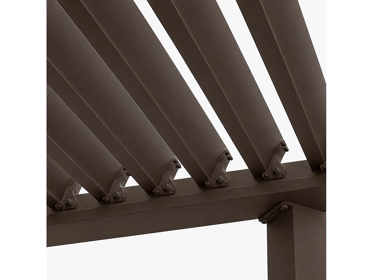 Pergola Bioclimatica 3x4 Metri Gazebo Lamelle Orientabili Sistema Drenaggio Struttura In Alluminio E Acciaio Anti UV Giardino Terrazza Piscina Marrone Opaco