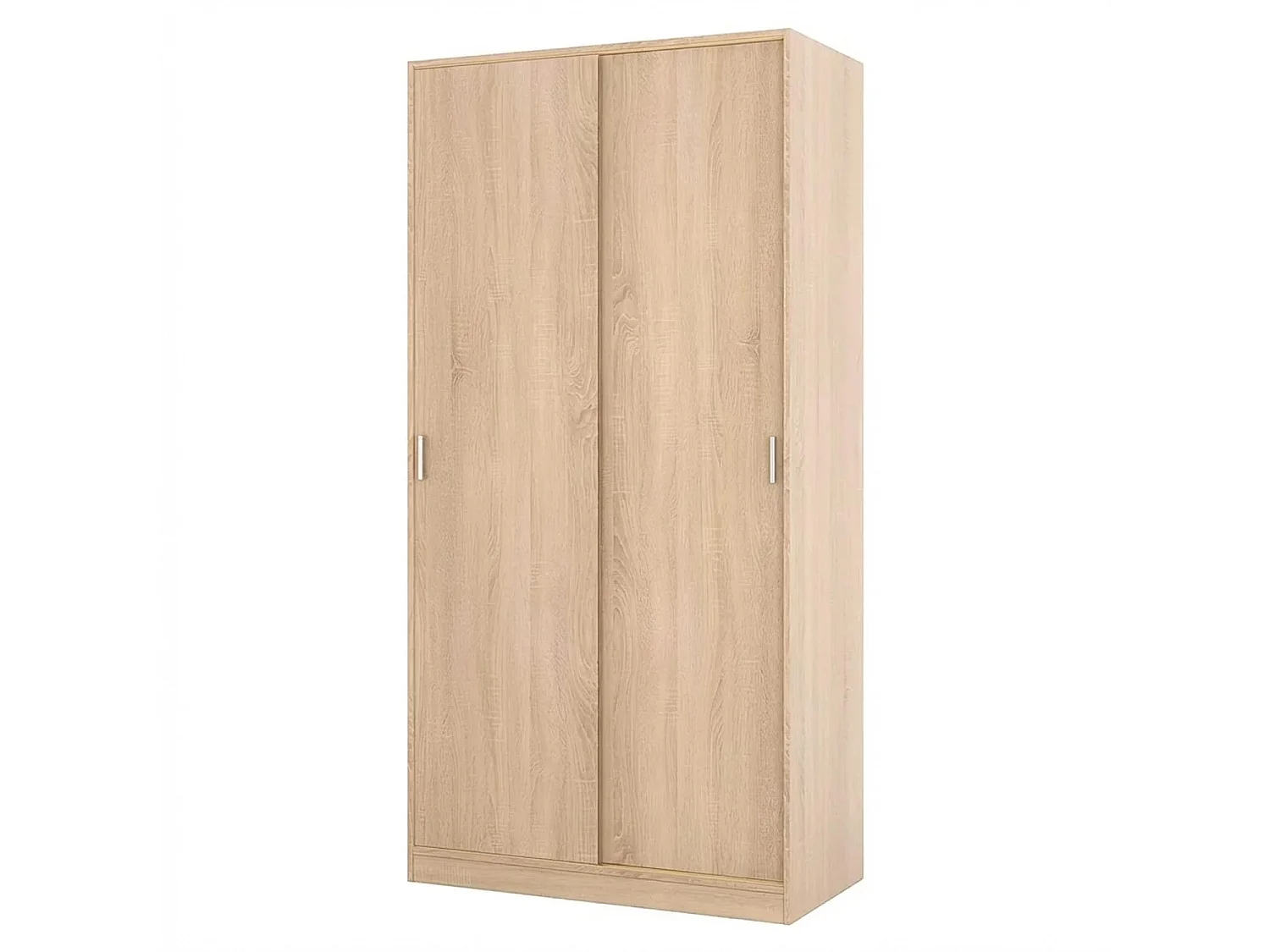 Armadio Guardaroba Camera Due Ante Scorrevoli Con Ripiano Barra Appendiabiti Salvaspazio Design Moderno 200 x 100 x 50 Cm Rovere