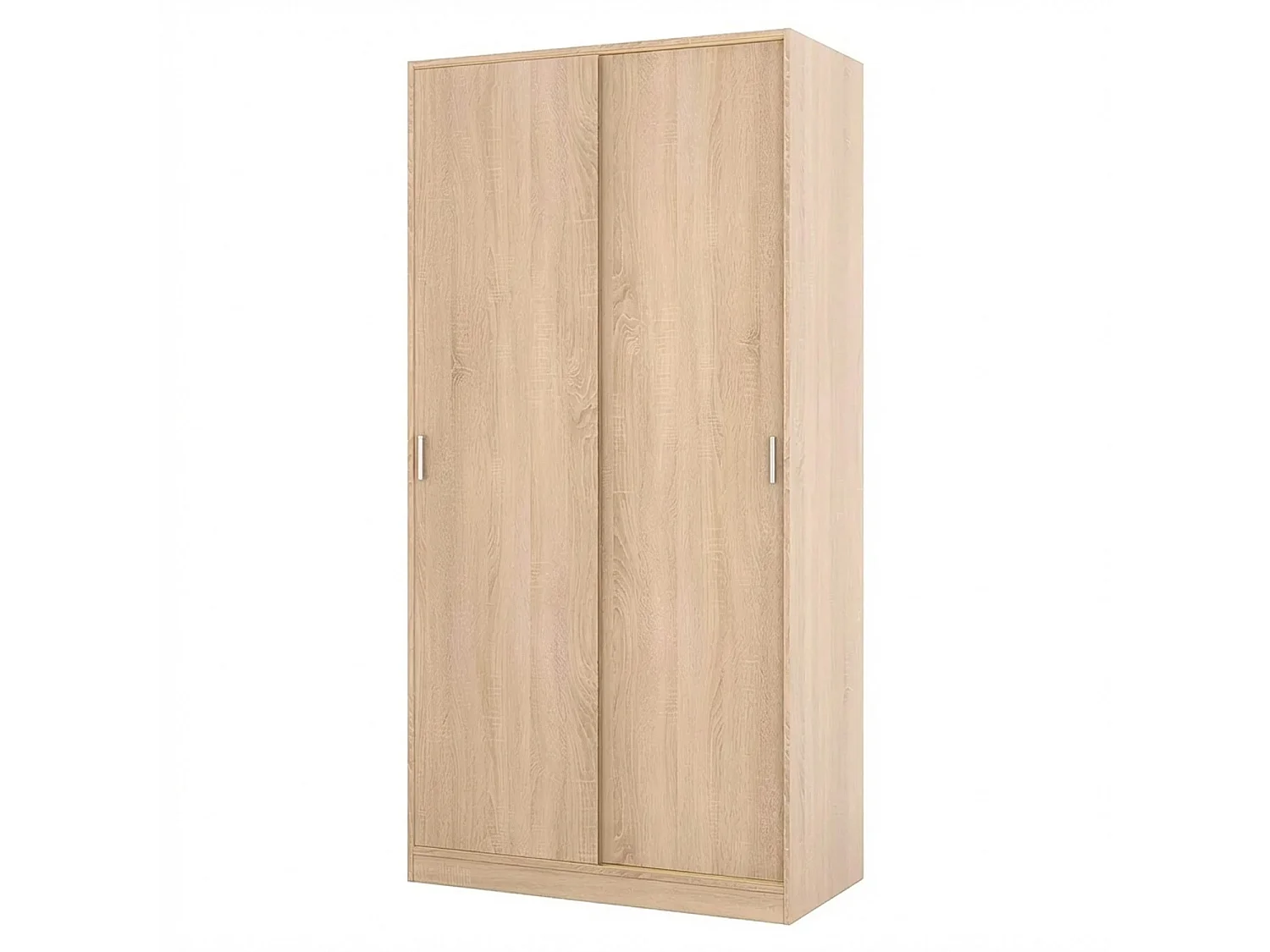 Armadio Guardaroba Camera Due Ante Scorrevoli Con Ripiano Barra Appendiabiti Salvaspazio Design Moderno 200 x 100 x 50 Cm Rovere
