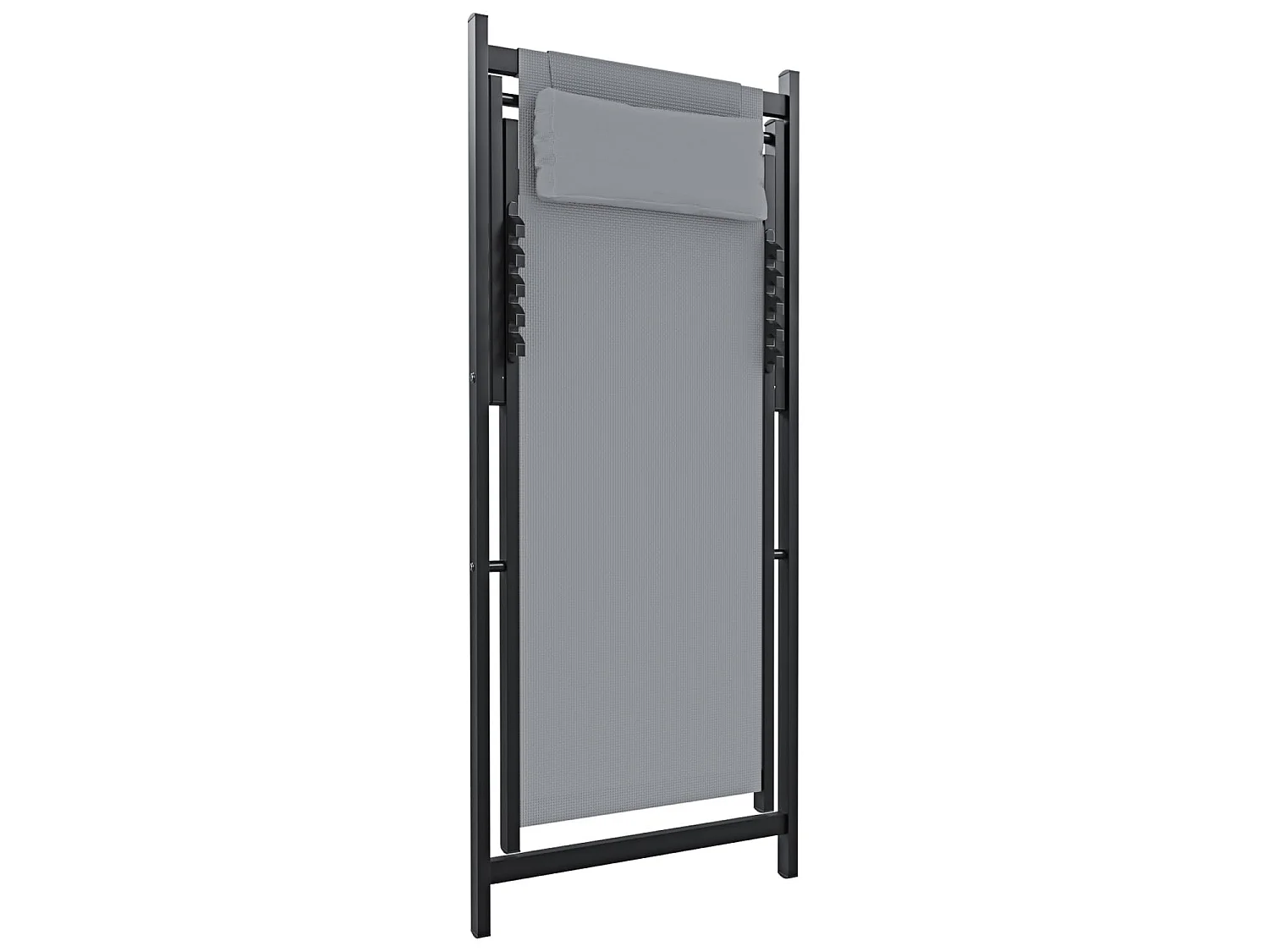 Sedia Sdraio Da Giardino Schienale Regolabile 5 Posizioni Pieghevole Ergonomica Con Cuscino Struttura In Alluminio Da Esterno Portata Massima 160 Kg Grigio