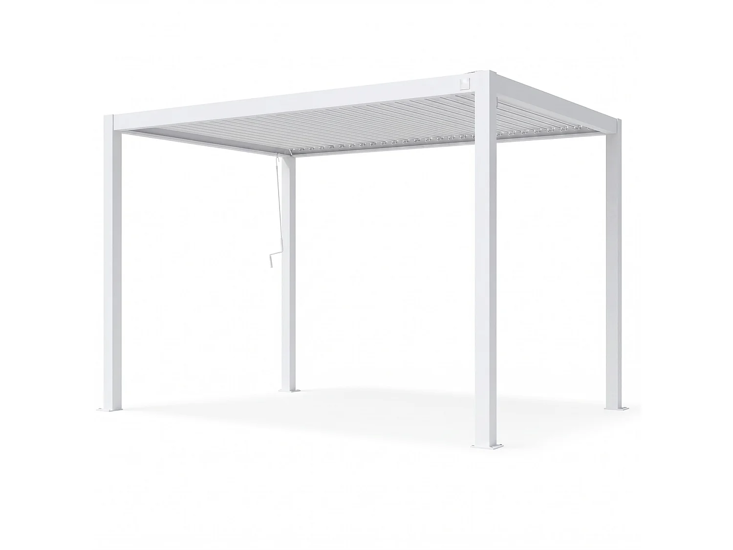 Pergola Bioclimatica 3x4 Metri Gazebo Lamelle Orientabili Sistema Drenaggio Struttura Alluminio Acciaio Anti UV Giardino Terrazza Piscina Bianco Opaco