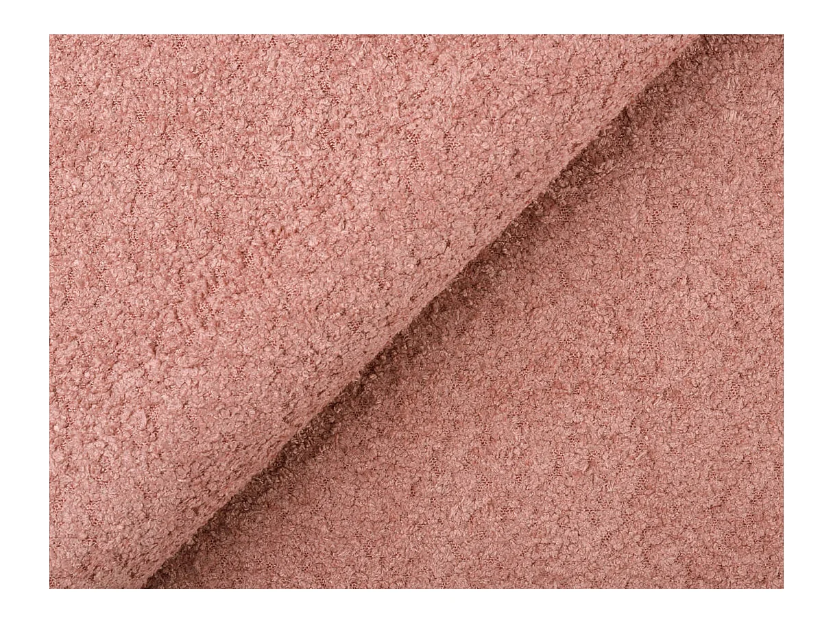 Canapé convertible 3 places avec coffre en tissu bouclette rose VELUTO