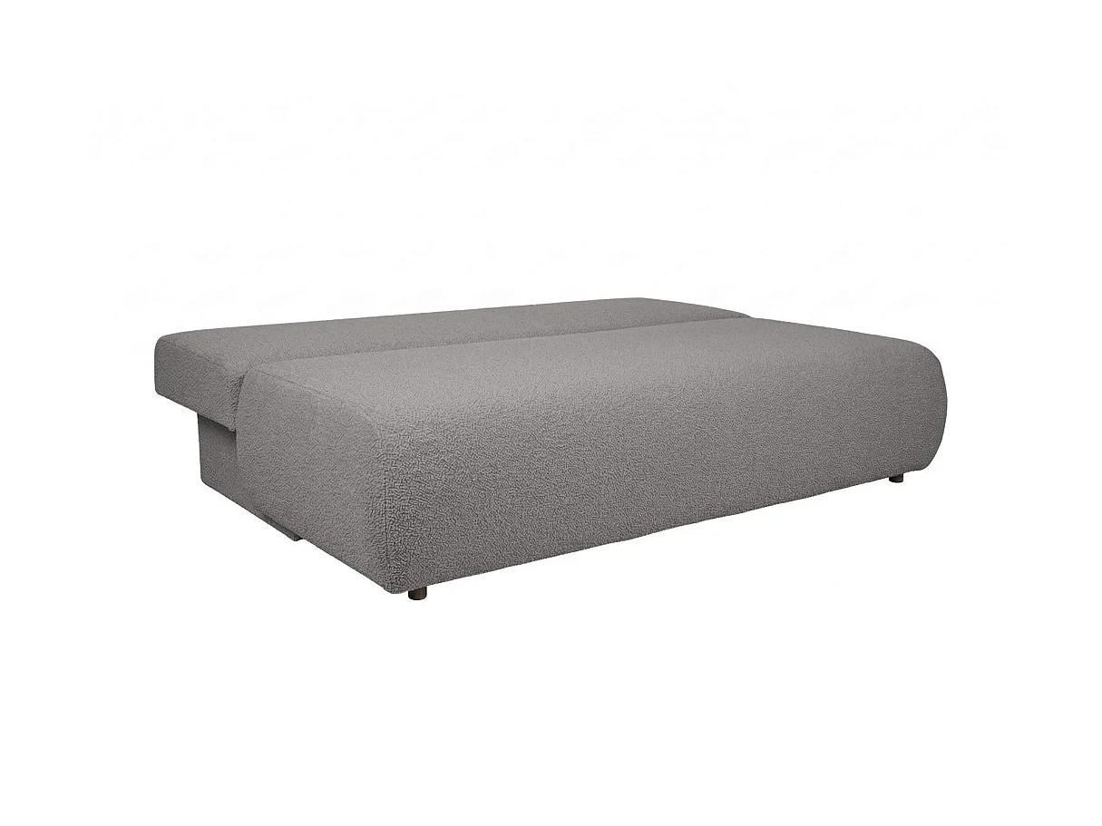 Canapé convertible 3 places avec coffre en tissu bouclette gris VELUTO