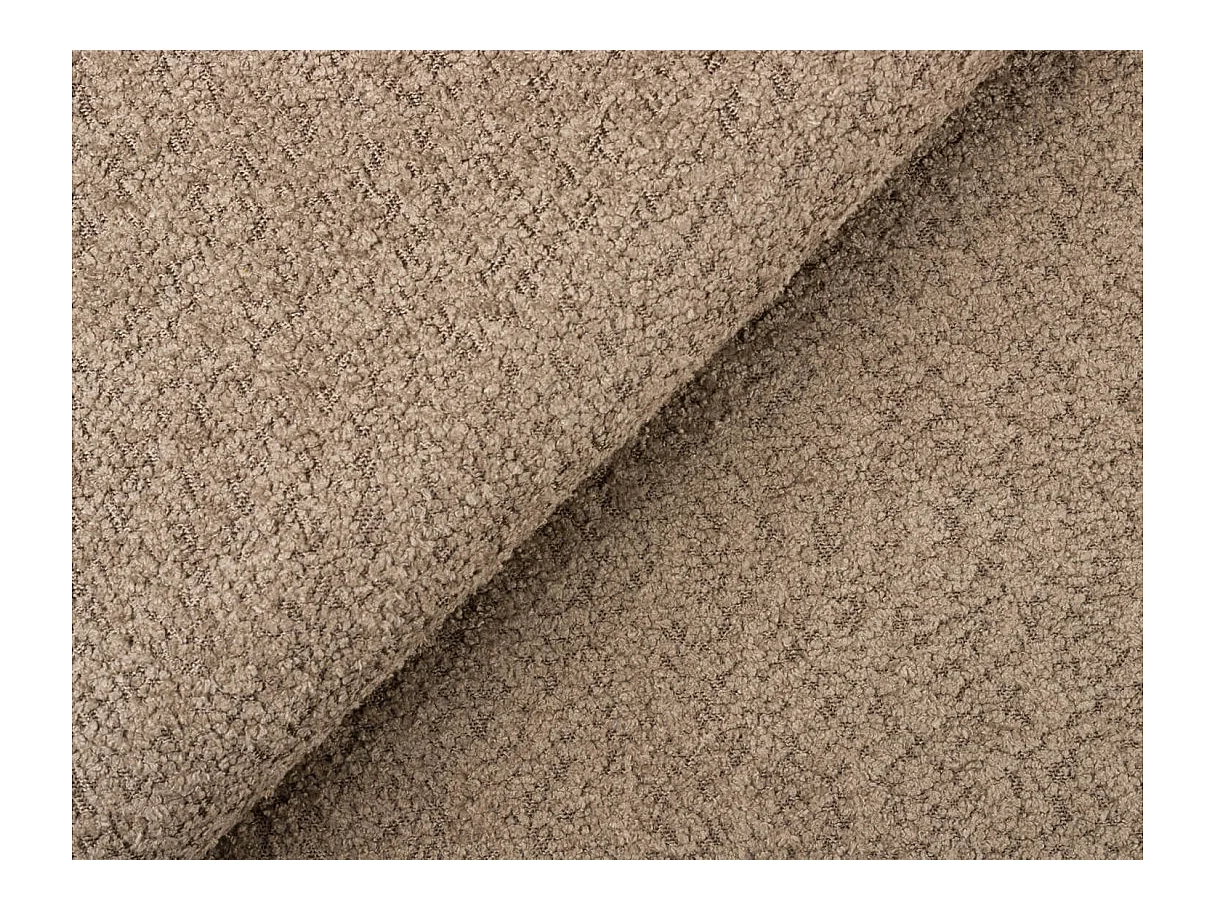 Canapé convertible 3 places avec coffre en tissu bouclette taupe VELUTO