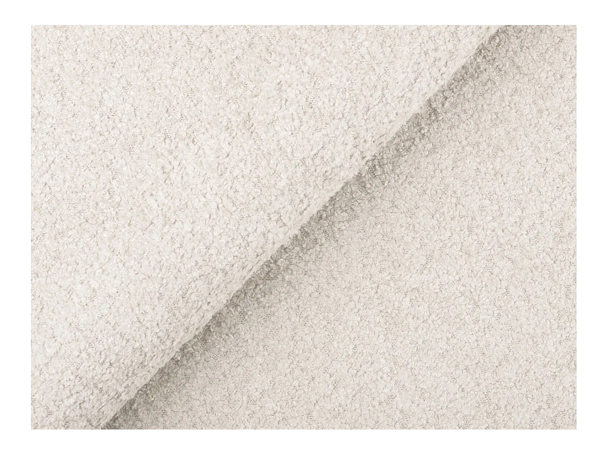 Canapé convertible 3 places avec coffre en tissu bouclette blanc VELUTO
