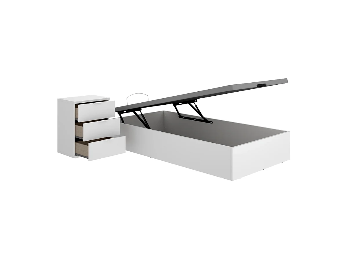 Pack ahorro juvenil Canapé Nest con Colchón Aurea 105 x 190 cm y Mesita de noche Rio| Montaje Incluido (Solo canapé)