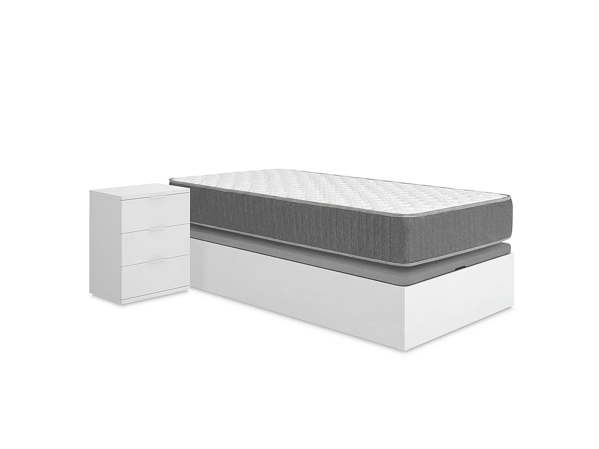 Pack ahorro juvenil Canapé Nest con Colchón Aurea 90 x 190 cm y Mesita de noche Rio| Montaje Incluido (Solo canapé)