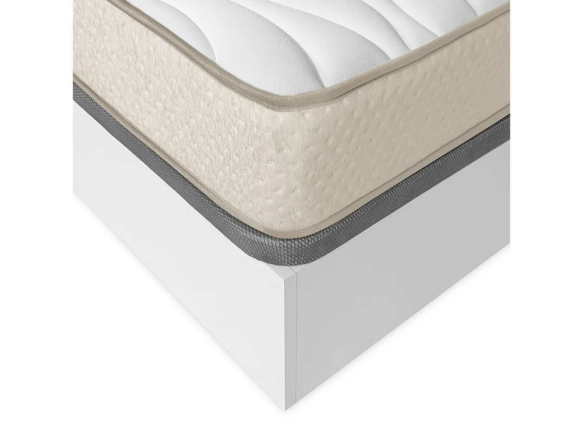 Pack ahorro matrimonio Canapé Nest con Colchón viscoelástico Nova Plus 135 x 190 cm y 2 Mesitas de noche Rio| Montaje Incluido (Solo canapé)