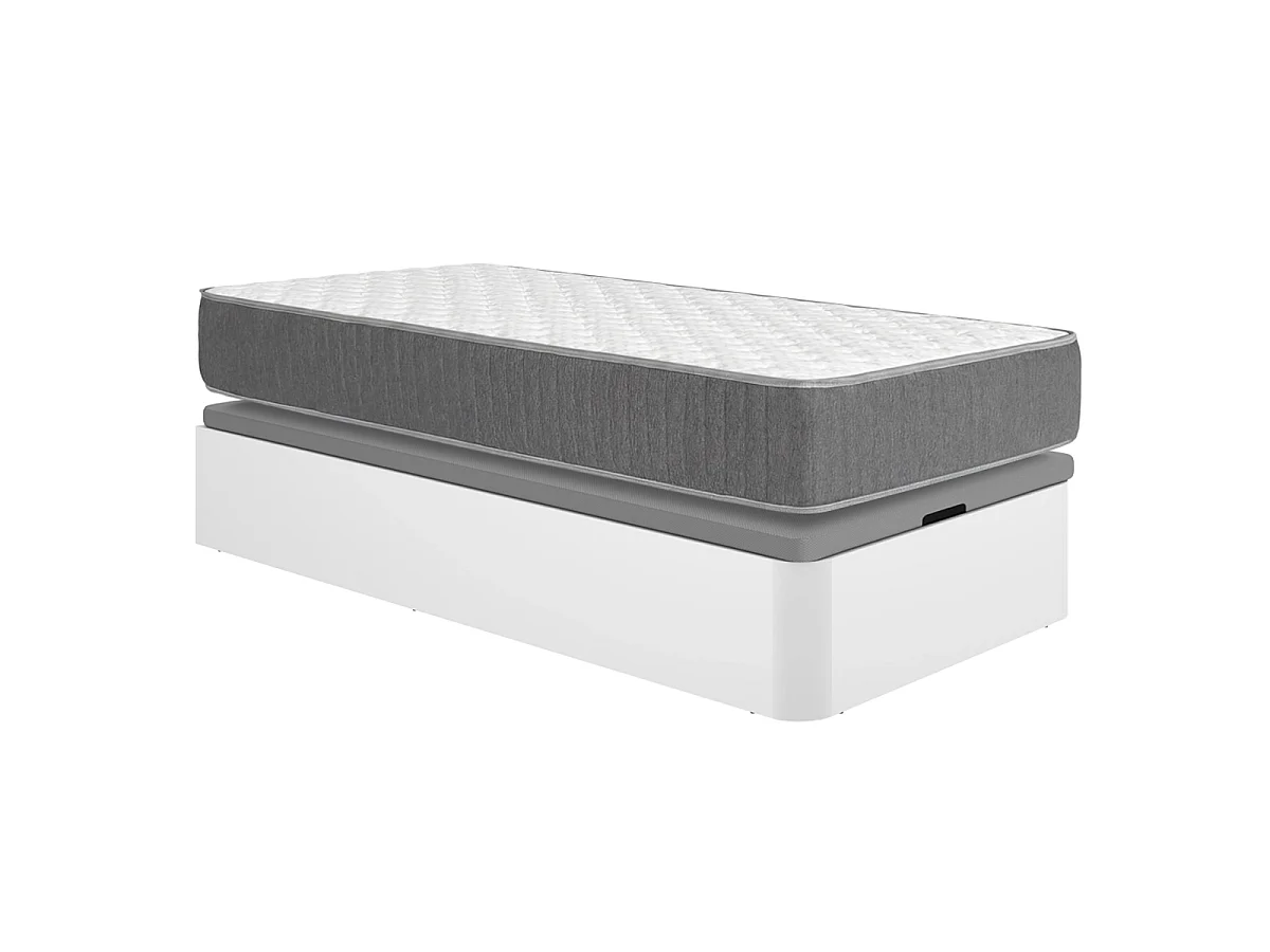 Pack ahorro juvenil Canapé Round con Colchón viscoelástico y muelles ensacados Aurea 105 x 190 cm| Montaje Incluido (Solo canapé)