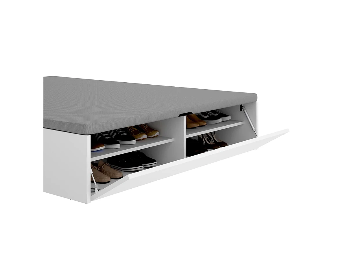 Pack ahorro matrimonio Canapé con zapatero Lan y Colchón viscoelástico y muelles Aurea 150 x 190 cm| Montaje Incluido (Solo canapé)