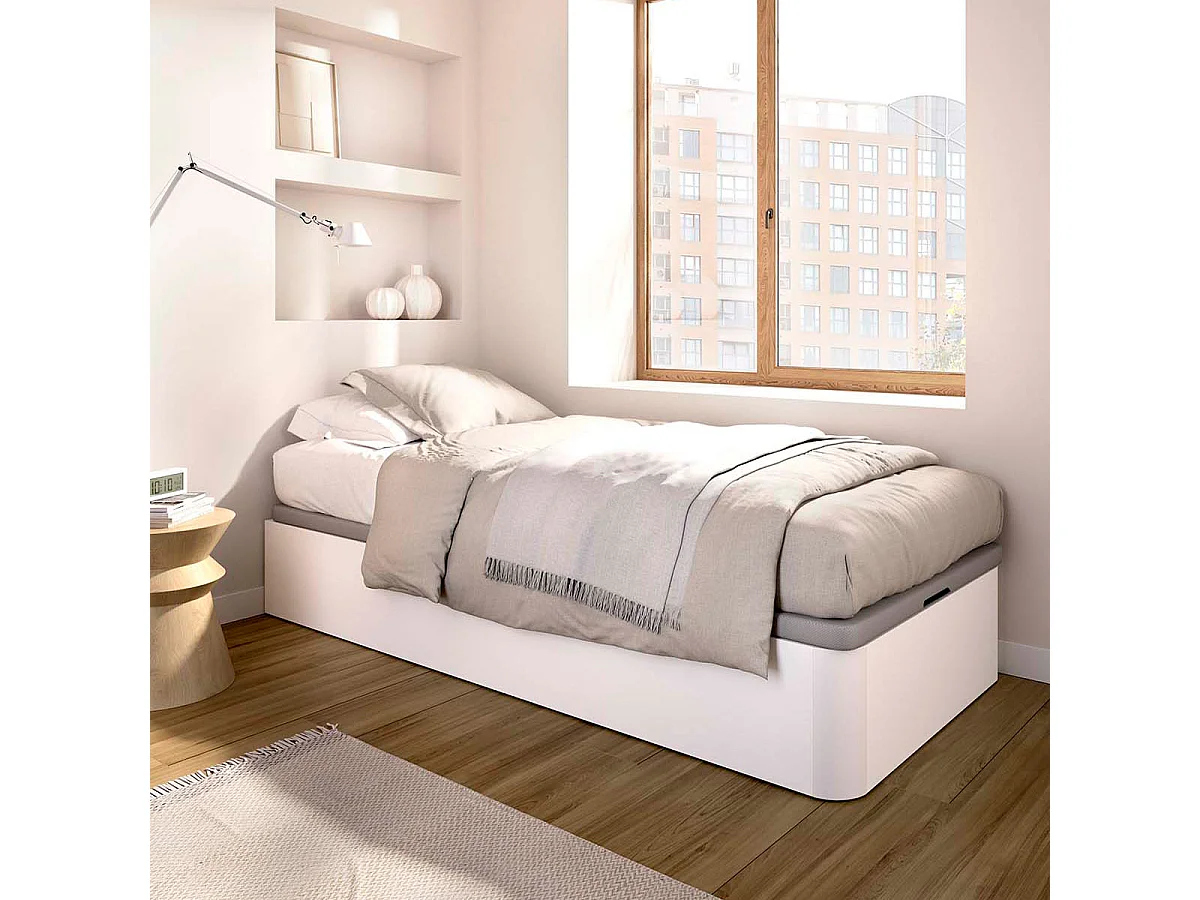 Pack ahorro juvenil Canapé abatible Round con Colchón viscoelástico Nova 90 x 190 cm| Montaje Incluido (Solo canapé)