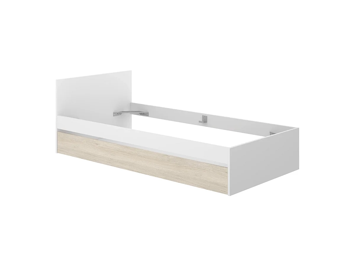 Pack ahorro juvenil Cama nido con Cabecero Top, 1 Somier y 2 Colchónes viscoelásticos Nova 90 x 190 cm | Subida a domicilio