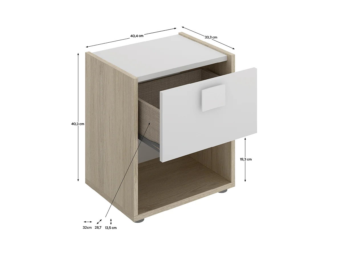 Pack ahorro juvenil Habitación completa Dina con Colchón Nova 90 x 190 cm y Somier | Subida a domicilio