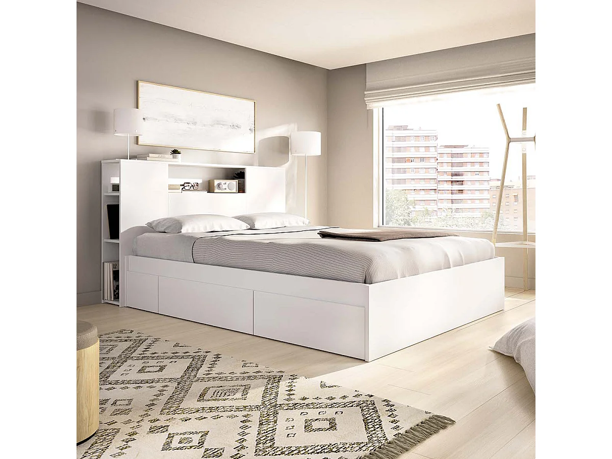 Pack ahorro matrimonio Cama compacta, Cabecero Ten, Colchón viscoelástico Nova Plus y Somier 150 x 190 cm