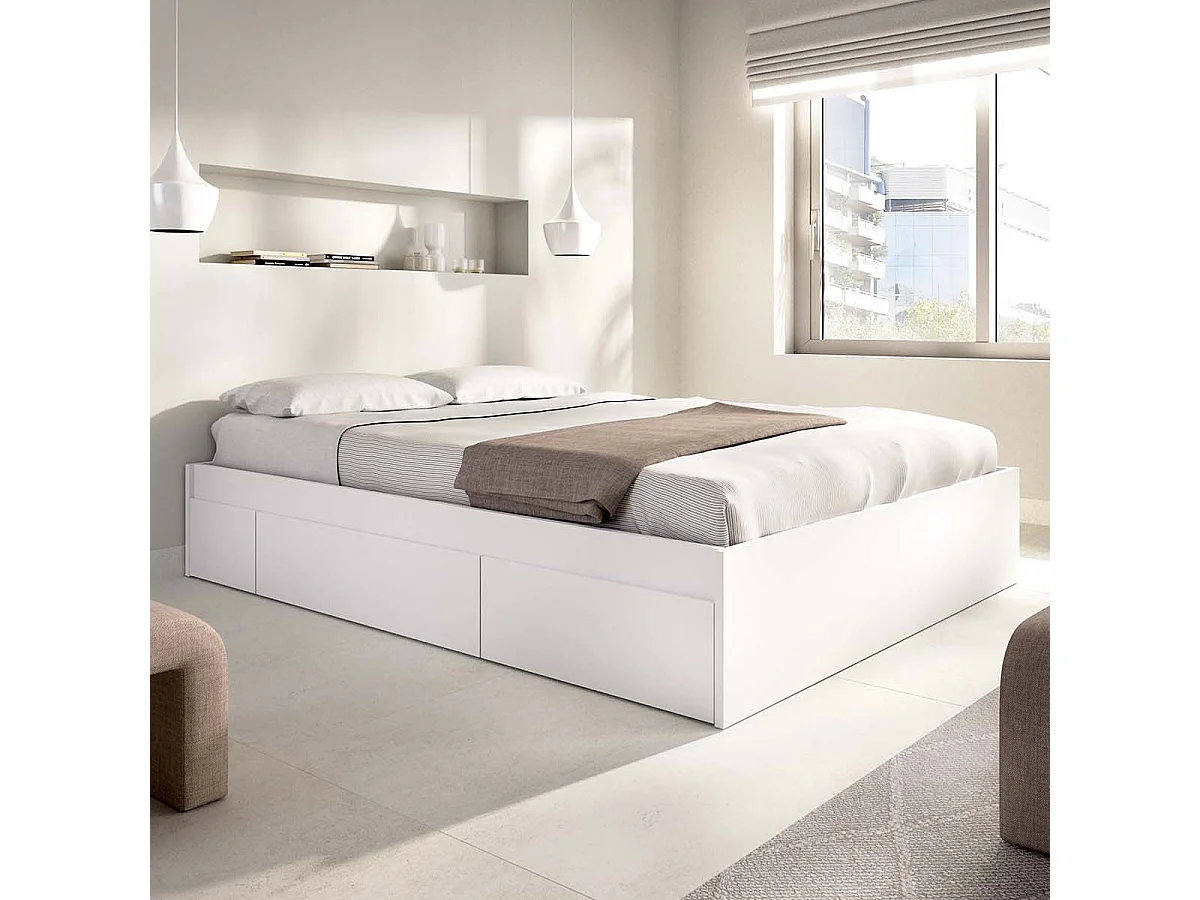 Pack ahorro matrimonio Cama compacta Alice, Colchón viscoelástico Nova Plus y Somier 150 x 190 cm