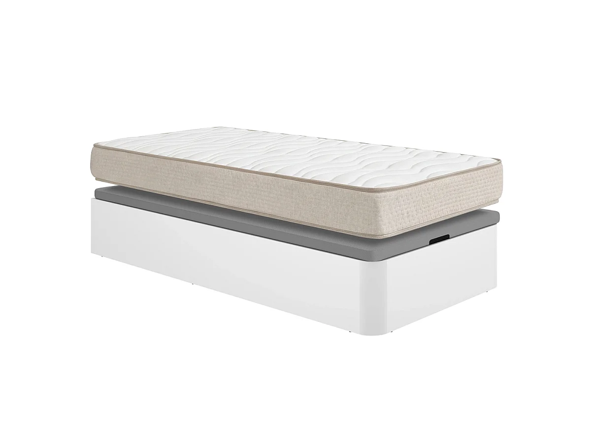 Pack ahorro juvenil Canapé abatible Round con Colchón viscoelástico Nova Plus 105 x 190 cm| Montaje Incluido (Solo canapé)
