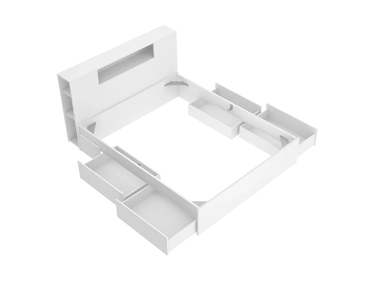 Pack ahorro matrimonio Cama compacta, Cabecero Ten, Colchón viscoelástico y muelles Aurea y Somier 150 x 190 cm