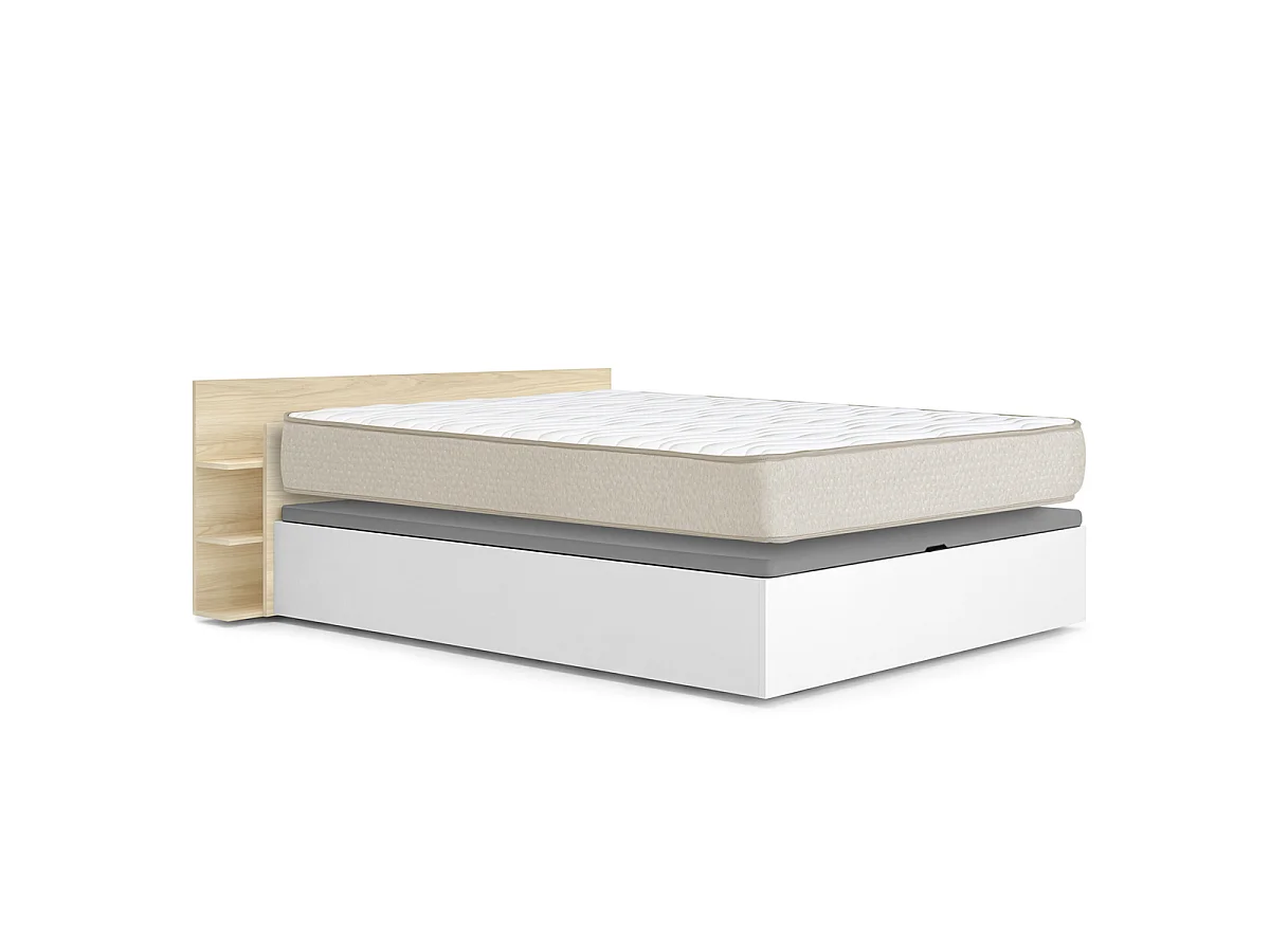 Pack ahorro matrimonio Canapé, Cabecero Tori y Colchón viscoelástico Nova Plus 150 x 190 cm| Montaje Incluido (Solo canapé)