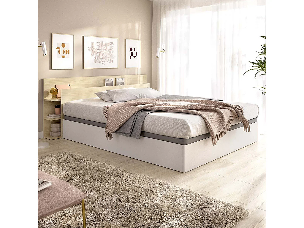 Pack ahorro matrimonio Canapé, Cabecero Tori y Colchón viscoelástico Nova Plus 150 x 190 cm| Montaje Incluido (Solo canapé)