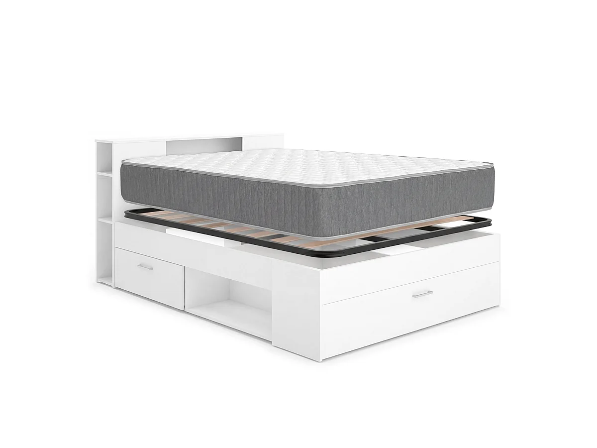 Pack ahorro matrimonio Cama Lanka con Cabecero, Colchón Aurea y Somier 135 x 190 cm