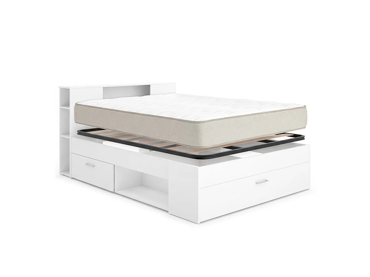 Pack ahorro matrimonio Cama Lanka con cabecero, Colchón Nova Plus y Somier 135 x 190 cm