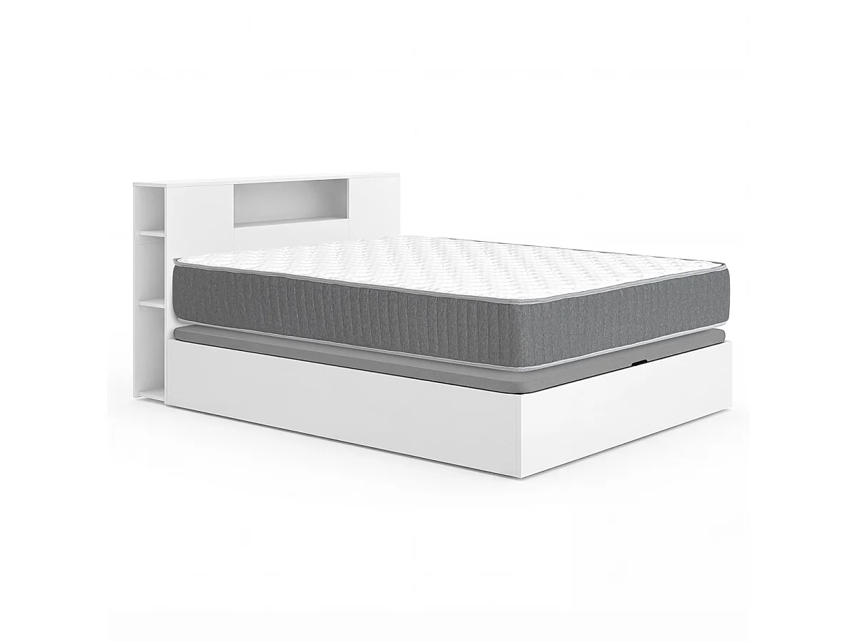 Pack ahorro matrimonio Canapé con Cabecero Ten y Colchón viscoelástico y muelles Aurea 150 x 190 cm| Montaje Incluido (Solo canapé)