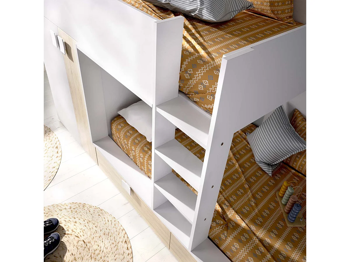 Pack ahorro juvenil Cama tren Matt con 2 Colchones viscoelásticos Nova 90 x 190 cm | Subida a domicilio