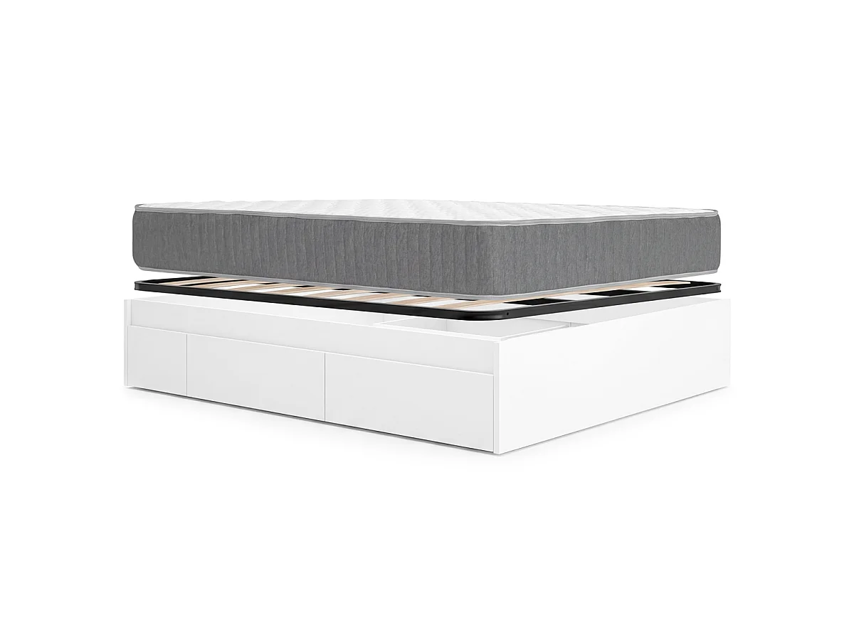 Pack ahorro matrimonio Cama compacta Alice, Colchón viscoelástico y muelles Aurea y Somier 150 x 190 cm