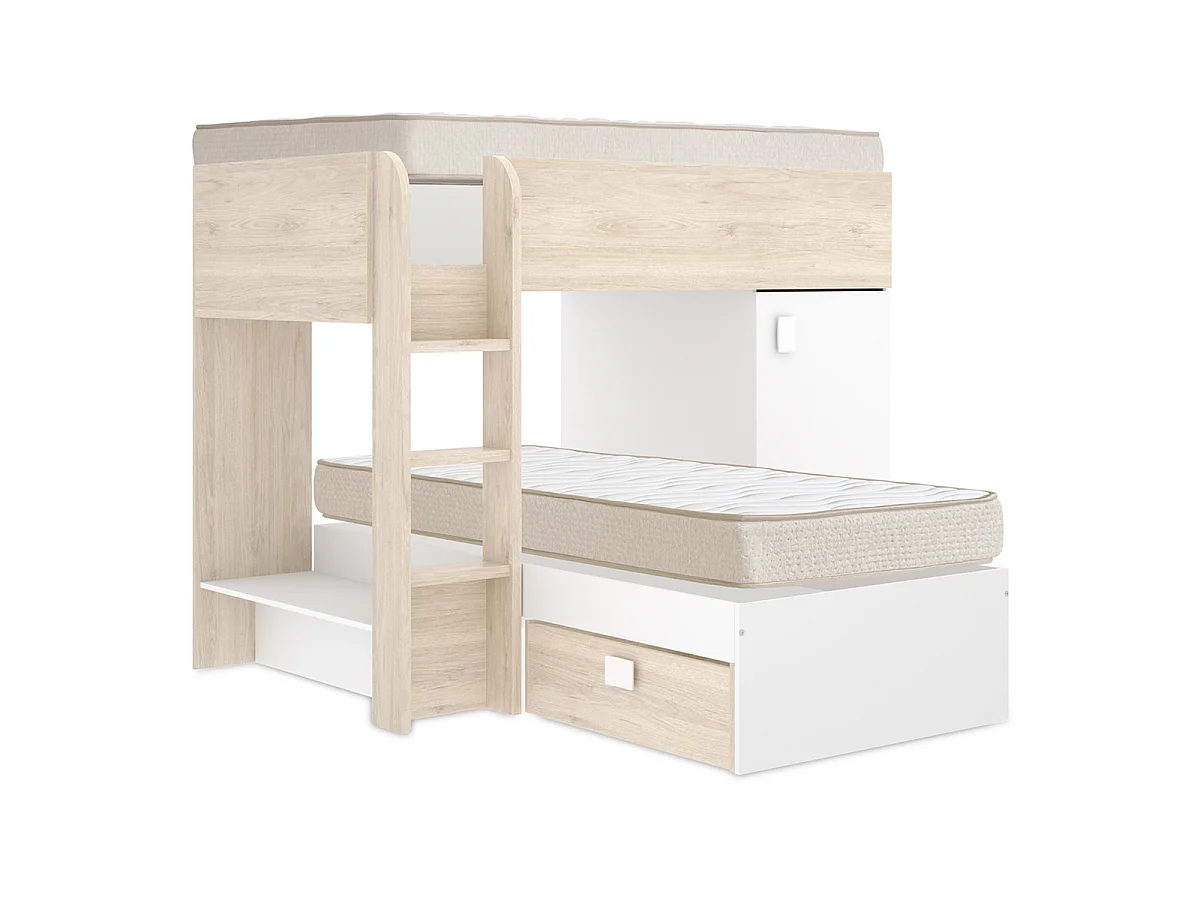 Pack ahorro juvenil Tren Move con 2 Colchones viscoelásticos Nova 90 x 190 cm | Subida a domicilio