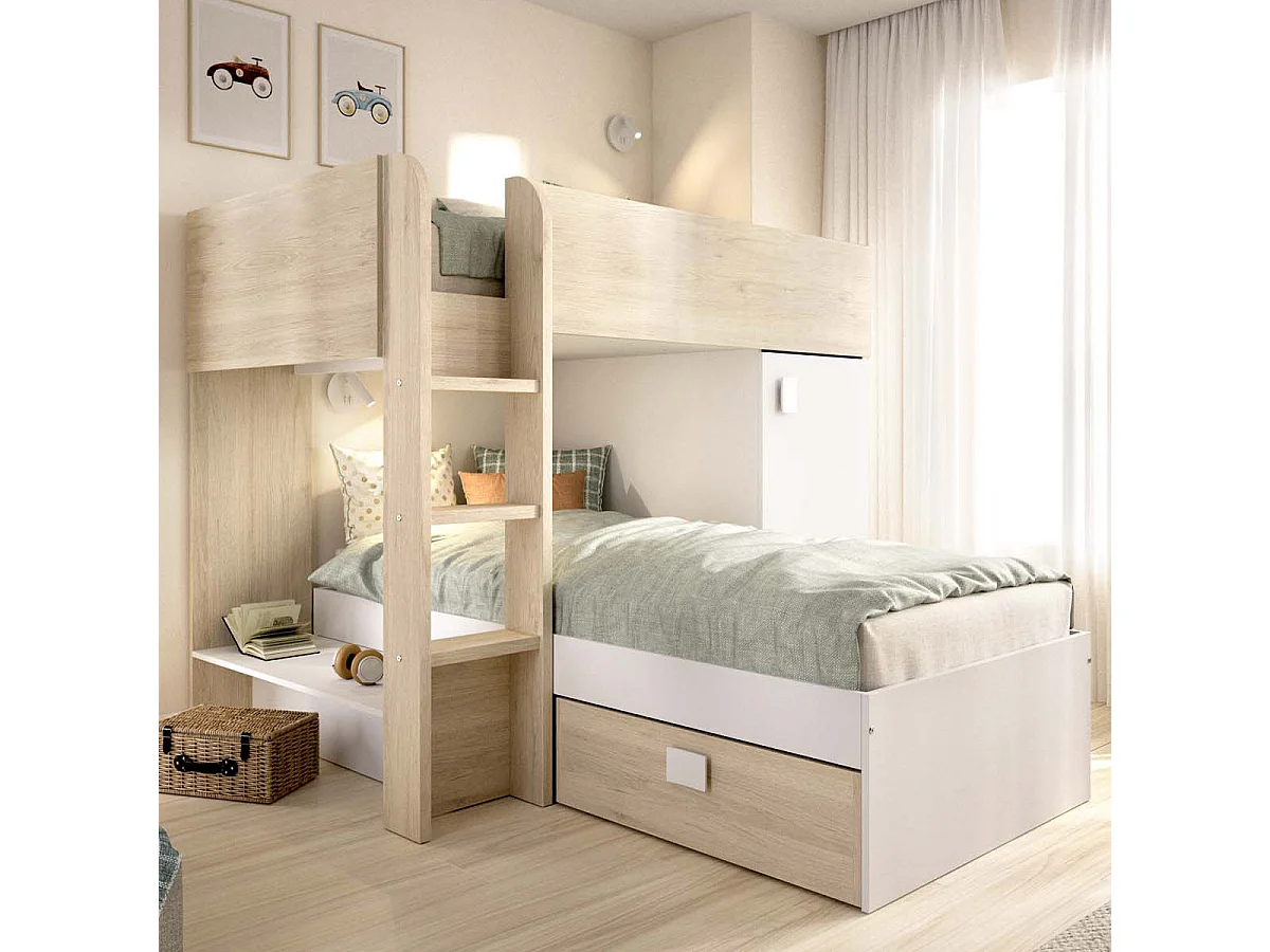 Pack ahorro juvenil Tren Move con 2 Colchones viscoelásticos Nova 90 x 190 cm | Subida a domicilio