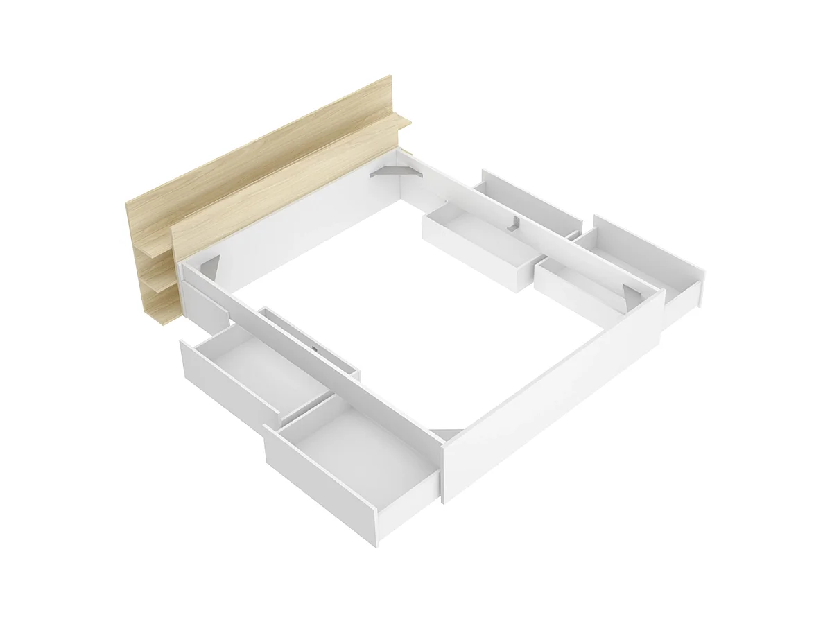 Pack ahorro matrimonio Cama compacta, Cabecero Tori, Colchón viscoelástico Nova Plus y Somier 150 x 190 cm