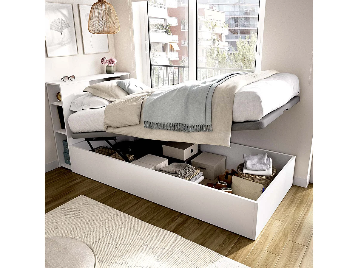 Pack ahorro juvenil Canapé con Cabecero Ten y Colchón Viscoelástico Nova 90 x 190 cm | Montaje Incluido (Solo canapé)