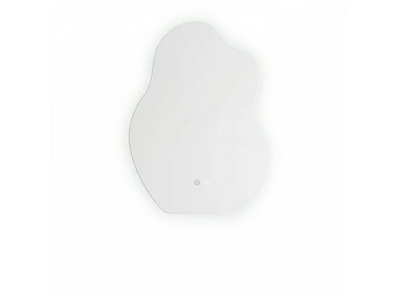 Nettlife Miroir de Salle de Bain LED Asymétrique 50 × 70 cm, Tactile, Antibuée, Dimmable 3000-6500 K, IP44, Mural. Miroir Lumineux Design., INTENSITÉ RÉGLABLE