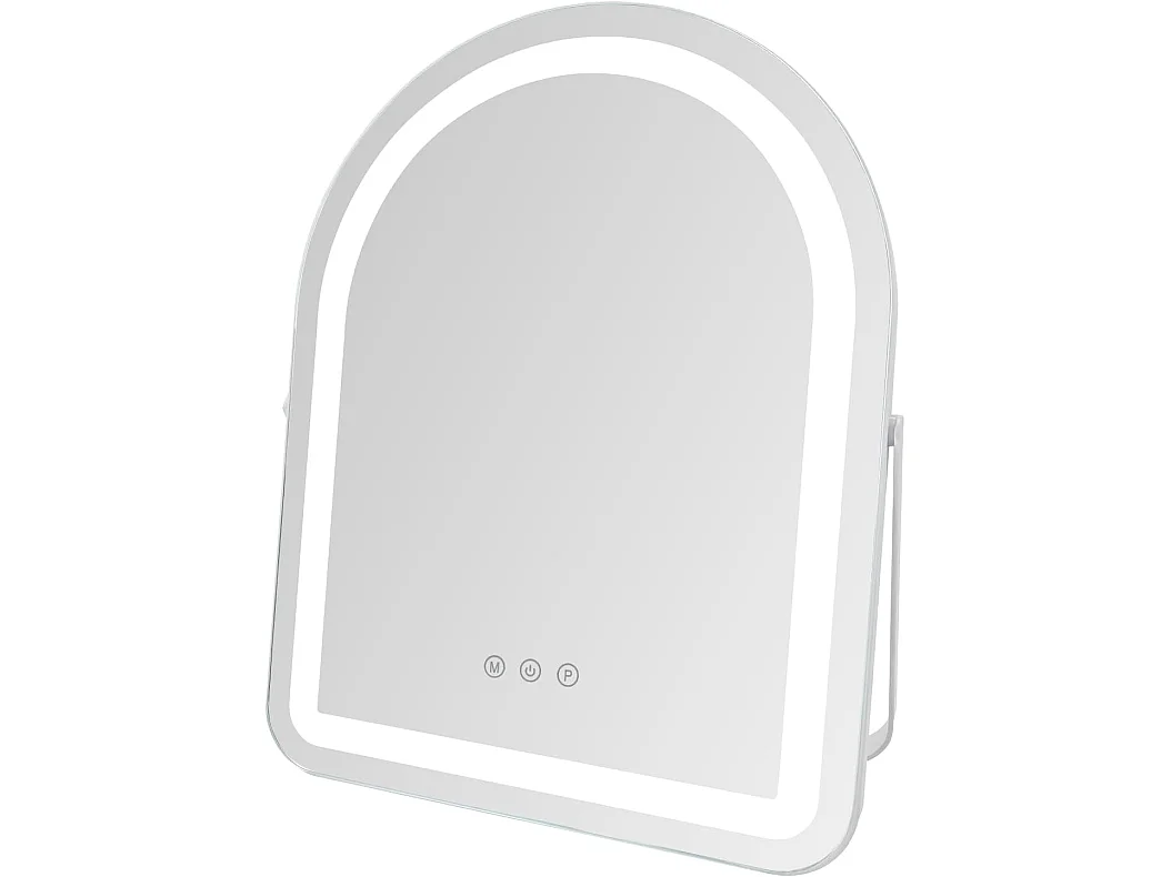 NETTLIFE Hollywood Lustro do makijażu LED 35x45 cm – Lustro stołowe z funkcją dotykową i ściemniania, 3 tryby oświetlenia, designerskie lustro kosmetyczne