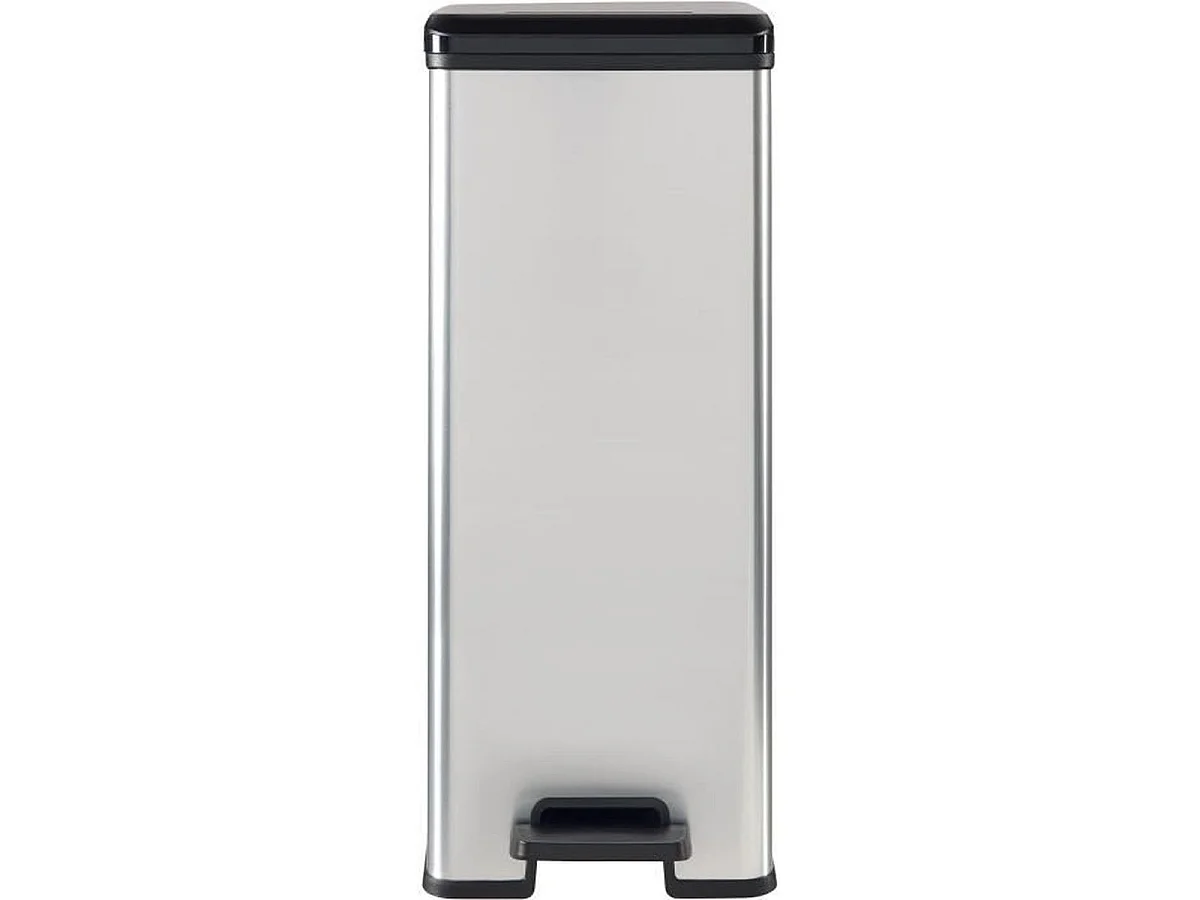 Poubelle Slim - SLIM BIN 40L - Gain de place 40 x 25 x 61 cm - Gris métallisé