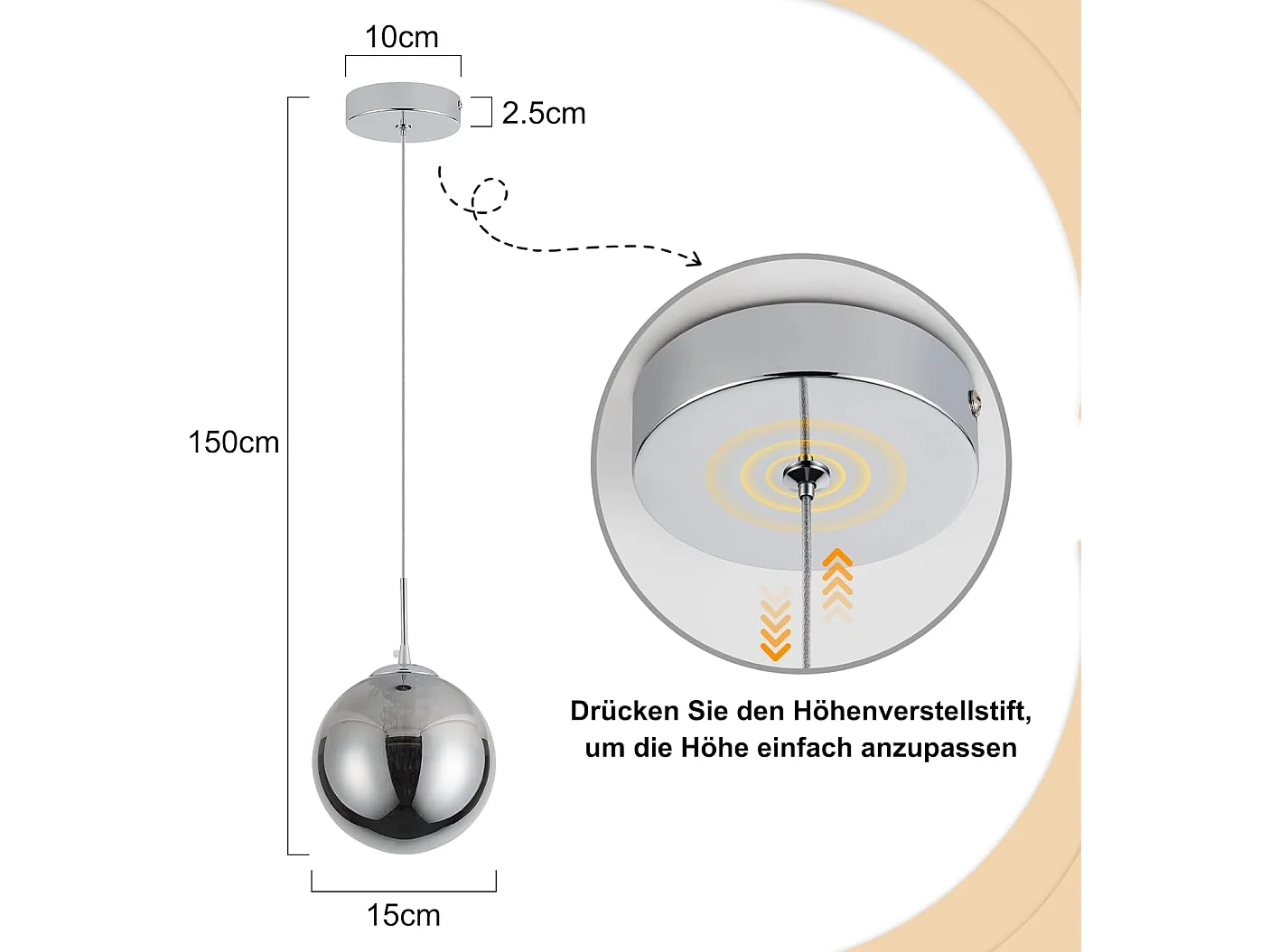 Nettlife Suspension Moderne Verre Gris Fumé G9, Lustre Hauteur Réglable 120cm pour Table à Manger, Chambre, Cuisine, Bar
