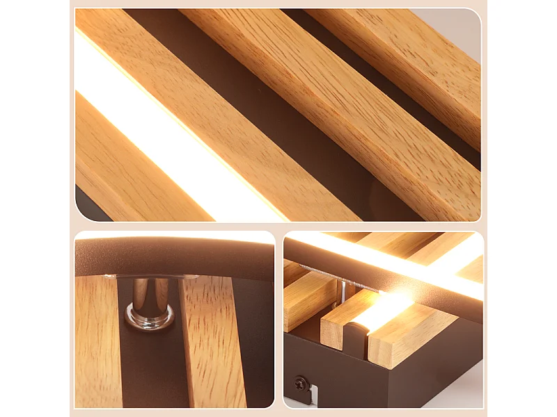 NETTLIFE 34W 38cm Ściemnialna lampa sufitowa LED, nowoczesna kwadratowa metalowa lampa z pilotem i pamięcią ustawień do salonu, sypialni, kuchni i biura