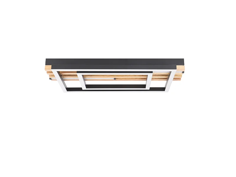 NETTLIFE 34W 38cm Ściemnialna lampa sufitowa LED, nowoczesna kwadratowa metalowa lampa z pilotem i pamięcią ustawień do salonu, sypialni, kuchni i biura