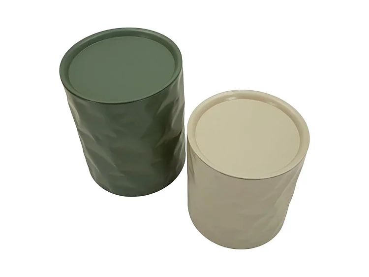 Set van 2 Norimberga bijzettafels, afmetingen: 39,5 x 48 cm en 35,5 x 40 cm.