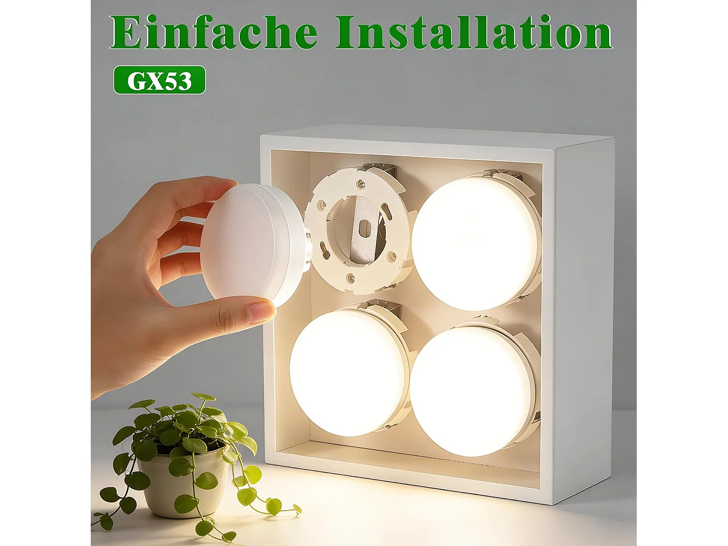 Nettlife 6er-Pack GX53 Ultra Slim 5W (entspricht 50W) LED-Lampen, 3000K Warmweiß, 74x25mm, flimmerfrei, für Unterbaubeleuchtung, 230V, nicht dimmbar